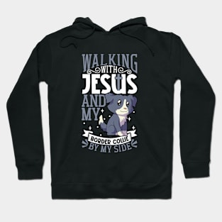 Jesus and dog - Border Collie Hoodie